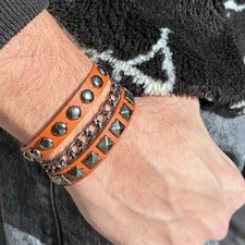 Bracciale borchiato unisex