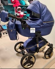passeggino trio Completo Ecopelle Blu