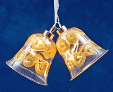 Luci di Natale LED - Campane in vetro con fantasia Oro
