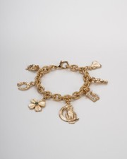 Bracciale donna con charms portafortuna gufo ciondolo gobbo catena stile vintage