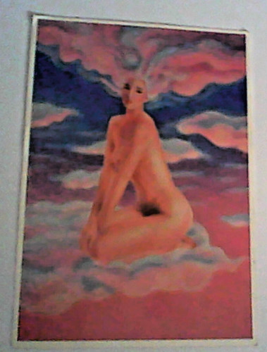 Cartolina pin giovane donna - cartolina, up