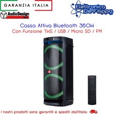 Cassa Attiva Bluetooth 360W Con Funzione TWS / USB / Micro SD / FM