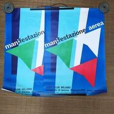 Lotto di 2 manifesti Manifestazione Aerea Aeroporto di Bresso 1975. Pieghe
