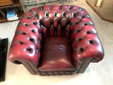 Bella poltrona originale inglese / Chesterfield / Chester / club /pelle bordeaux