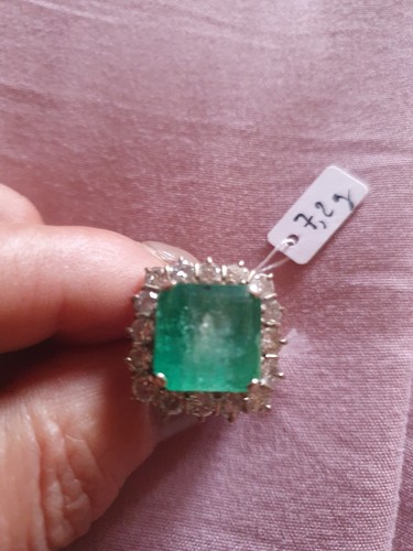 Anello smeraldo brillanti - smeraldo, e