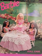 Barbie Mattel 1994 giardino tea party picnic bambola custodia armadio organizer 