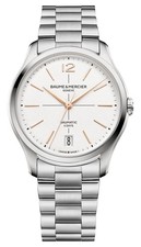 Orologio Uomo Baume & Mercier Clifton Baumatic Automatico Acciaio Quadrante Bianco M0A10793