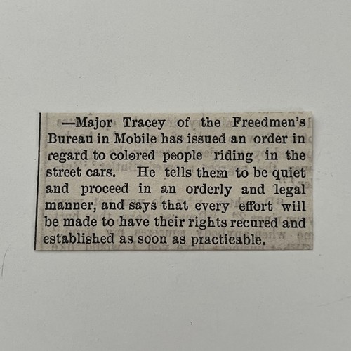 Major tracey freedmen - major, bureau