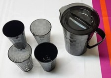 SET CARAFFA  2 L + 4 BICCHIERI LINEA PRISMA COLORE NERO  TUPPERWARE