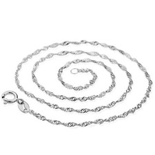 GIROCOLLO UOMO CATENINA DONNA OCCASIONI ARGENTO 925% MASSICCIO RODIATO il