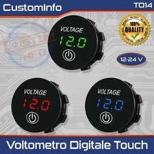 Voltmetro Digitale LED 12V Touch Impermeabile Misuratore Batteria Auto Barca