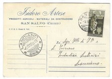 SAN SALVO CHIETI ARTESE PRODOTTI AGRICOLI E DA COSTRUZIONE VIAGG. 1937 FG #512