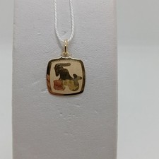 CIONDOLO MEDAGLIA SEGNO ZODIACALE CAPRICORNO IN ORO GIALLO 18KT 750 1 GRAMMI