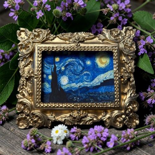 Mini cornice dorata con notte - cornice,