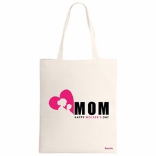 borsa ecru scritta mom