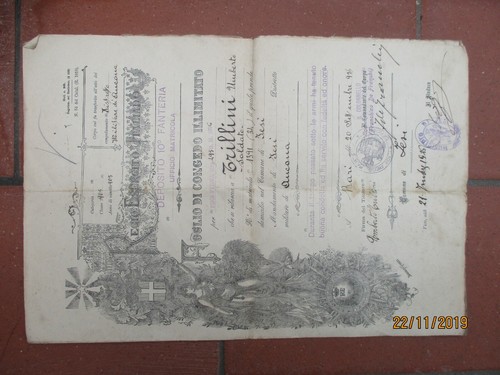 Regio esercito foglio - esercito, di