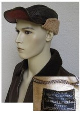 USAF B2 Eastman berretto in pelle berretto da volo pelle di pecora vintage taglia 7 seconda guerra mondiale US Airforce