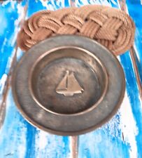 Grande Posacenere Ottone Massiccio Barca Vela Vintage Portacenere Sigari Nautica