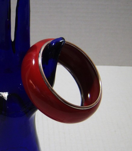 Bracciale largo tono rosso - , e