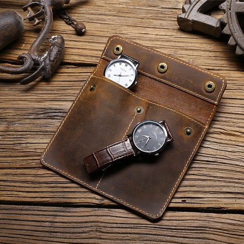 Vintage genuine leather watch - leather,