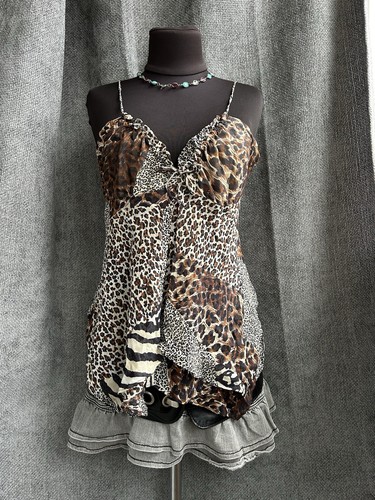 Top perla stampa leopardata - top,