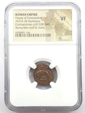 Moneta antica rara da collezione Ae romana di Urbs Roma (330-346 d.C.) - NGC VF -