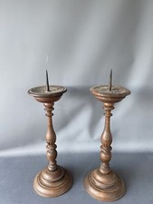 Coppia di Candelieri in legno 42,5 Cm