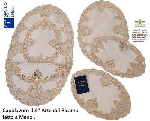 Set centri pezzi lino fatti - 6,