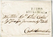 Storia postale italiana-Bolli delle Marche- Prefilatelica- Monterubbiano 1842