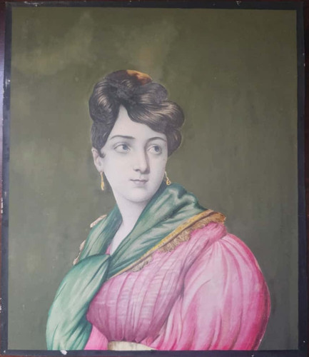 Antico ritratto dama stile - antico, di