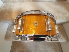 Tamburo rullante vintage 1966 Ludwig Jazz Festival, Gold Sparkle, Keystone, ottimo!
