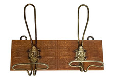 Appendiabiti 2 ganci | in metallo e legno | anni 30 | liberty