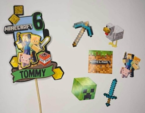 Cake topper minecraft per - cake,