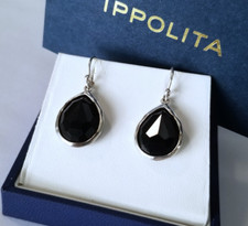 IPPOLITA - Orecchini in argento sterling a goccia onice nera caramella di roccia - splendidi!