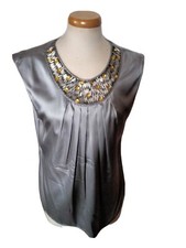 diana gallesi top seta grigia