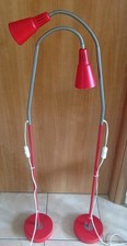 Coppia Lampade base piantana IKEA KVART Rosse Anni '90 - Design M. & K. Hagberg