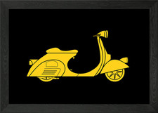 Vespa Scooter Piaggio Framed