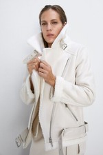 ZARA SHEARLING Aviator Biker