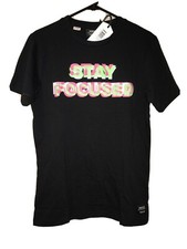 WeSC Mason Stay Focused T Shirt Nera Uomo M Donna Large