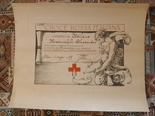 CROCE ROSSA ITALIANA – diploma onorifico – litografia, anno 1929