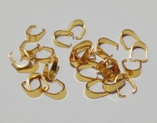 20pz Ganci in acciaio inox  per ciondoli 6,5x3mm colore dorato placcato  oro 18k