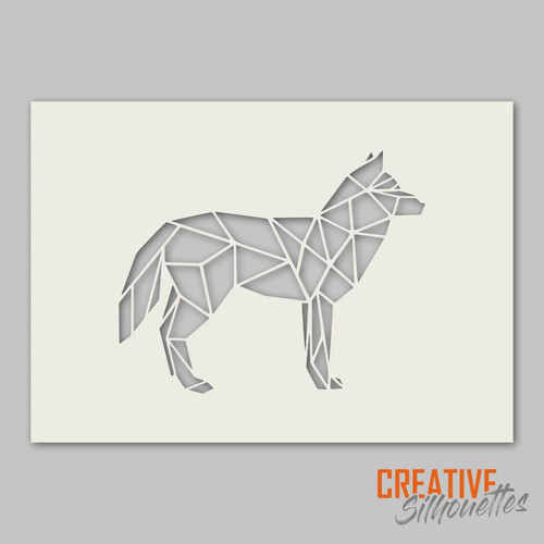 Stencil lupo geometrico 190 - stencil,