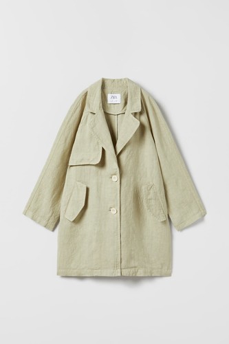 Zara trench cappotto lino - zara,