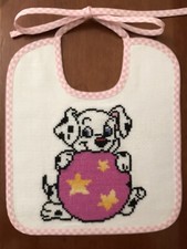 BAVETTA BAVAGLINO BIMBA "LA CARICA DEI 101"  RICAMATA A MANO A PUNTO CROCE