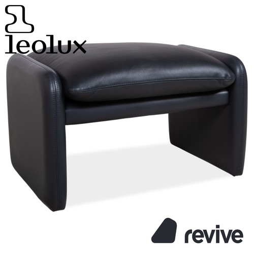 Leolux pouf pelle blu scuro - pouf,