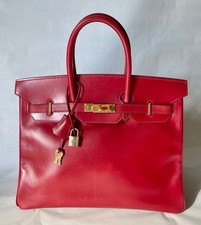 Borsa Hermes Birkin 35 scatola vitello rosso oro originale