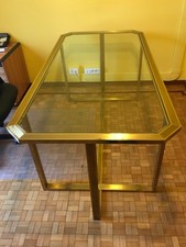 tavolo di designe, struttura in ottone con piano in cristallo misure 178x88x76h