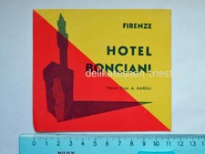 HOTEL BONCIANI Firenze A. Marelli OLD LABEL etichetta albergo valigia baggage