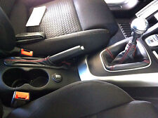 CUFFIA LEVA CAMBIO e FRENO x ALFA ROMEO GIULIETTA PELLE NERA CUCITURE ROSSE