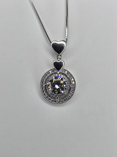Collana aureola moissanite - , 2